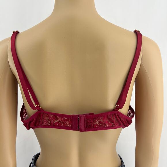 Shein (2XL) Red Floral Lace Wireless Fashion Bralette - Picture 2 of 7